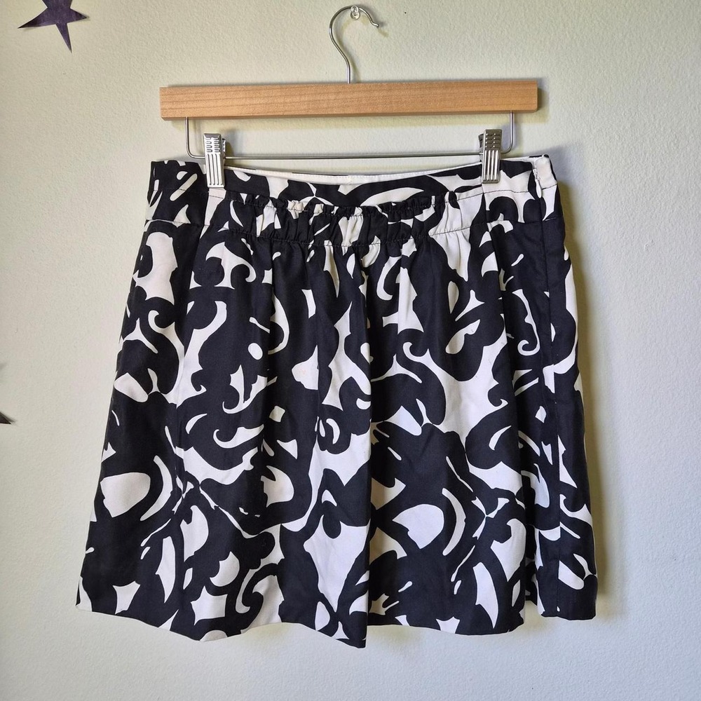 J Crew Abstract Skirt Womens Small 6 Silk Wool Mod 60s Revival Whimsigoth Retro